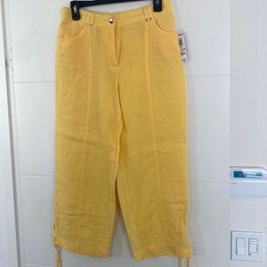 JM Collection Yellow Pants - “Painted Blooms” - Size 6